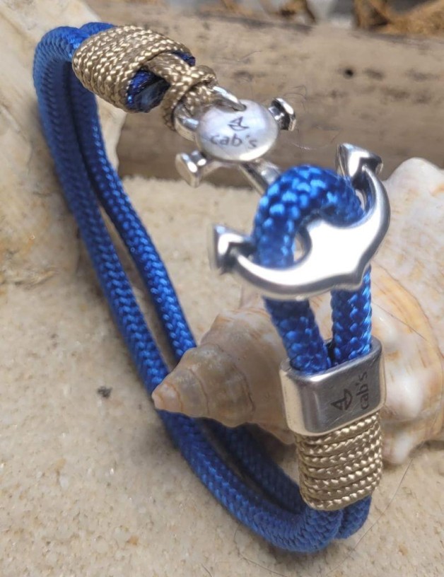 Bracelet ancre cordon bleu royal | Salotto