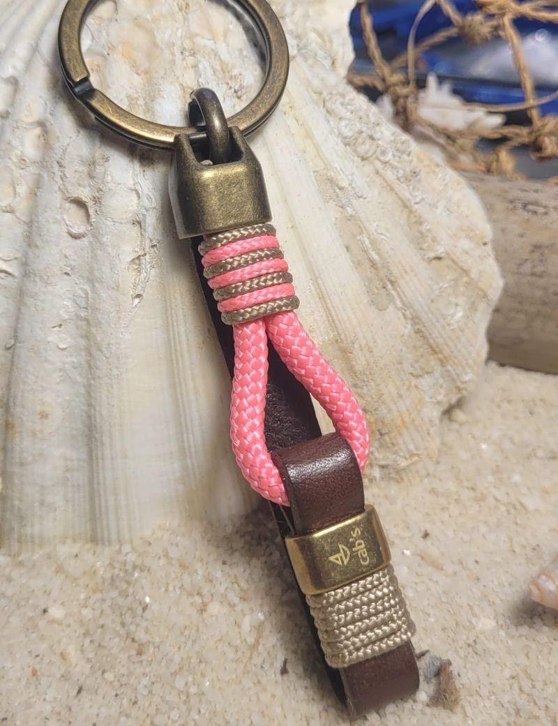 Porte-clés nœud de corde rose | Salotto