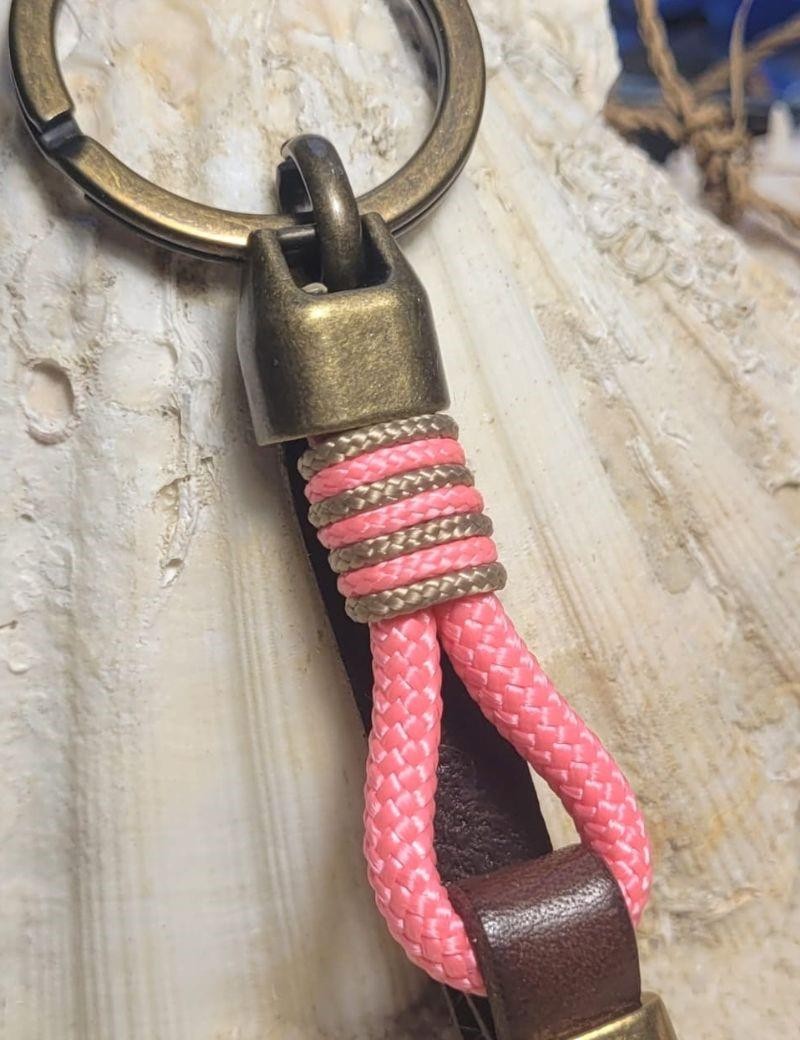 Porte-clés nœud de corde rose | Salotto