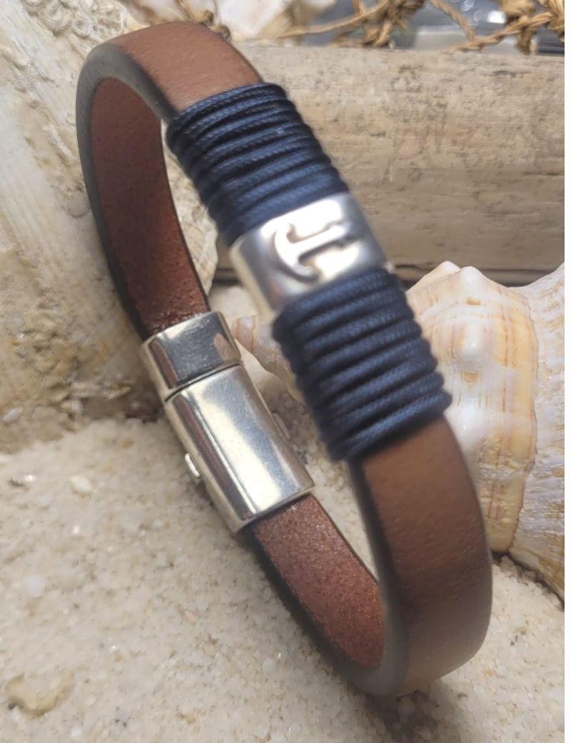 Pulsera nautica ancla cabo azul marino | Salotto