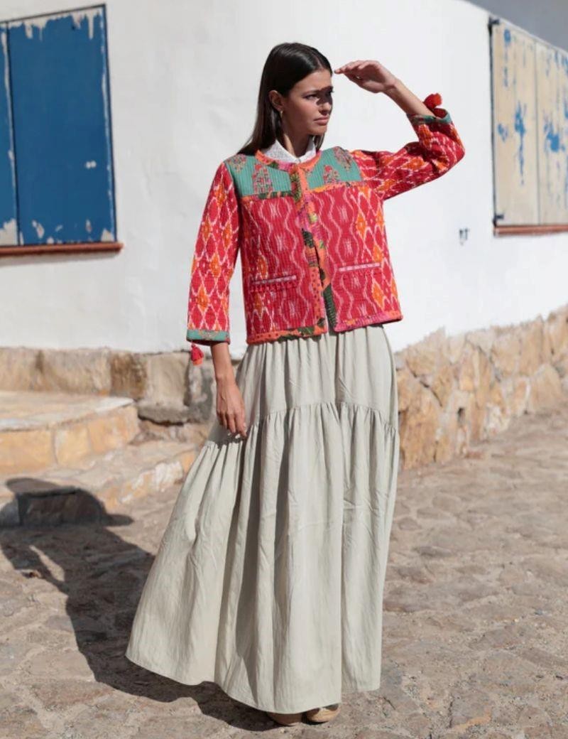 Bohemian gepolsterte Jacke Salotto rot | Salotto