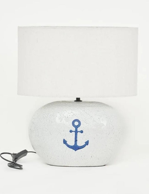 Lampe terre cuite ancre blanc | Salotto