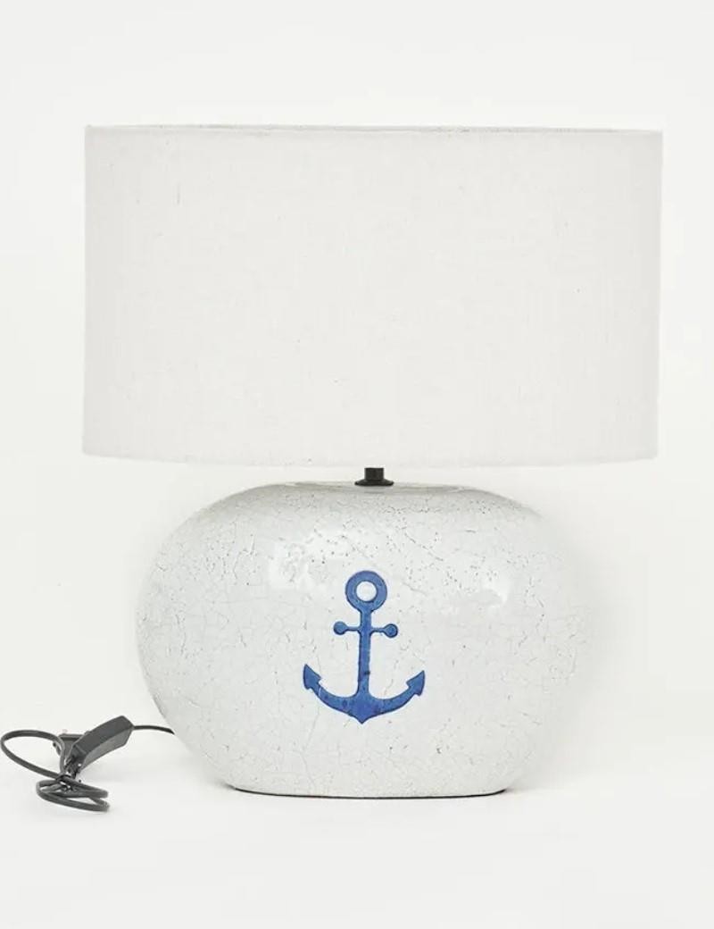 Lampe terre cuite ancre blanc | Salotto
