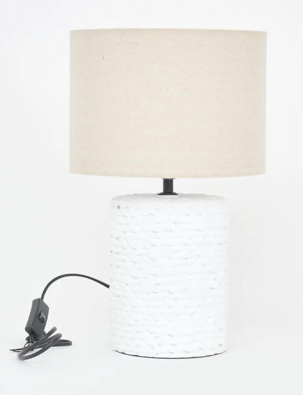 Lampada da tavolo in cemento corda bianco | Salotto