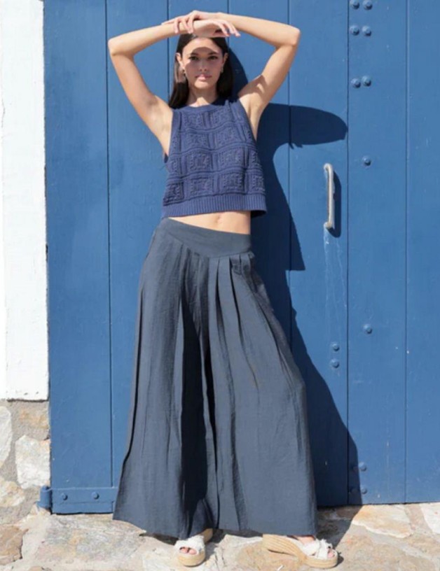 Pantalón boho salotto azul marino | Salotto