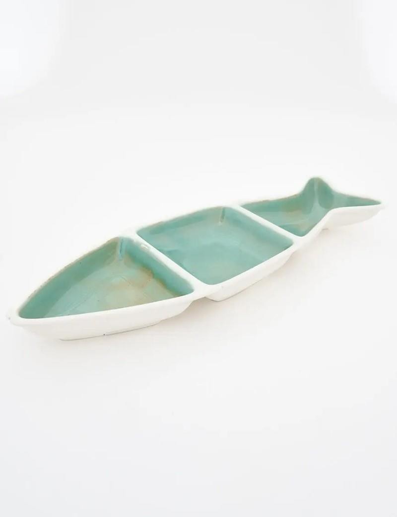 Water green fish-shaped tray | Salotto