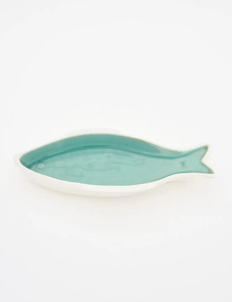 Piatto a forma di pesce verde acqua | Salotto