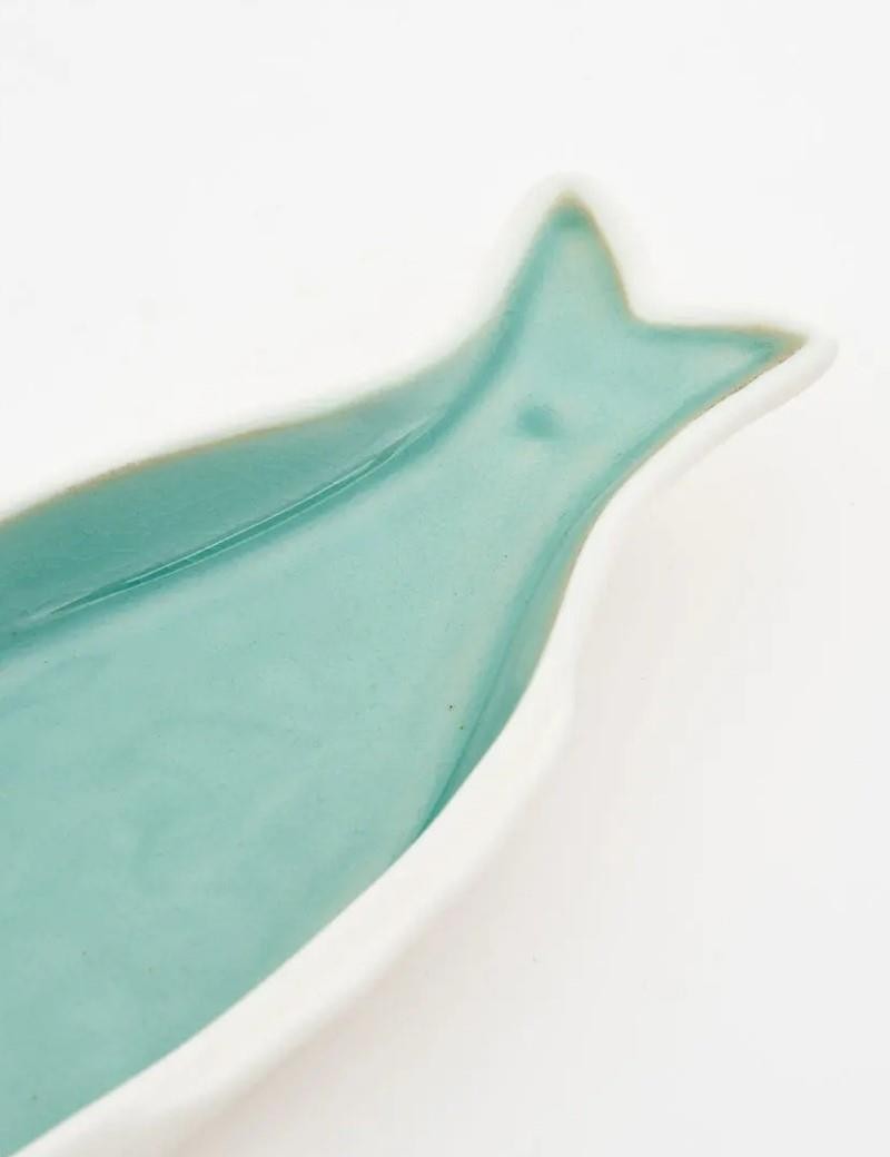 Piatto a forma di pesce verde acqua | Salotto