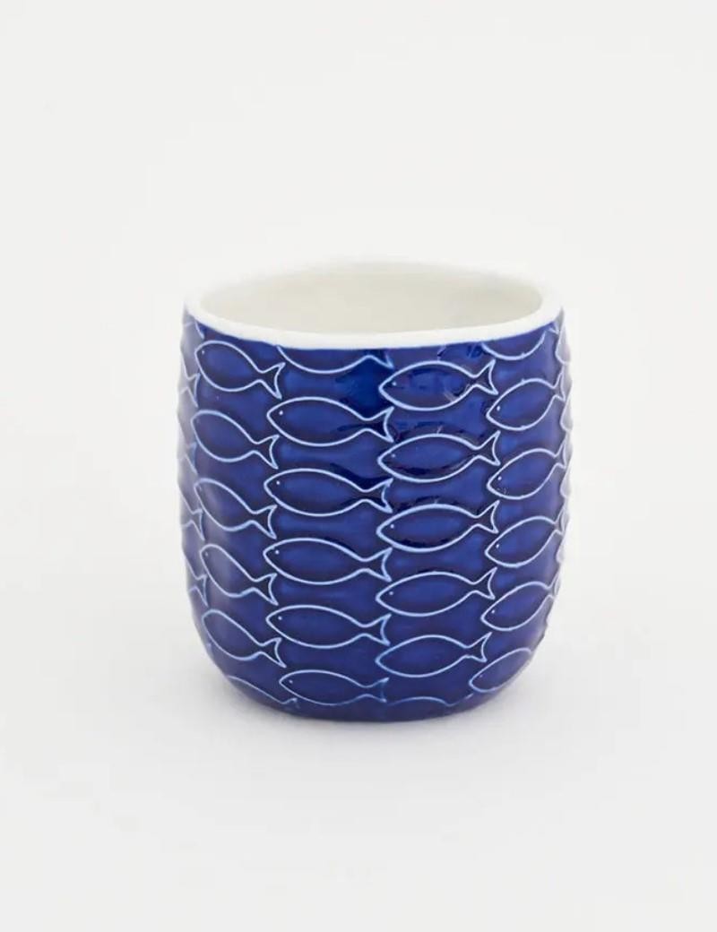 Taza café peces azul royal | Salotto