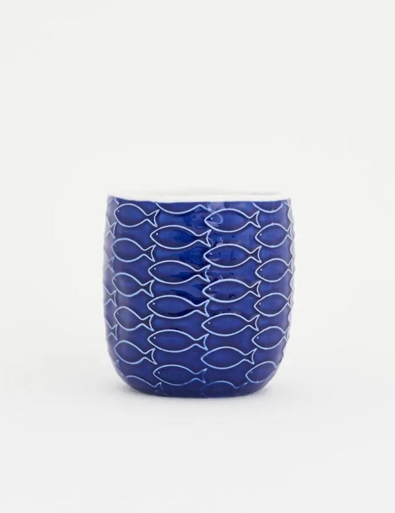 Tasse Kaffee Fische royalblau | Salotto
