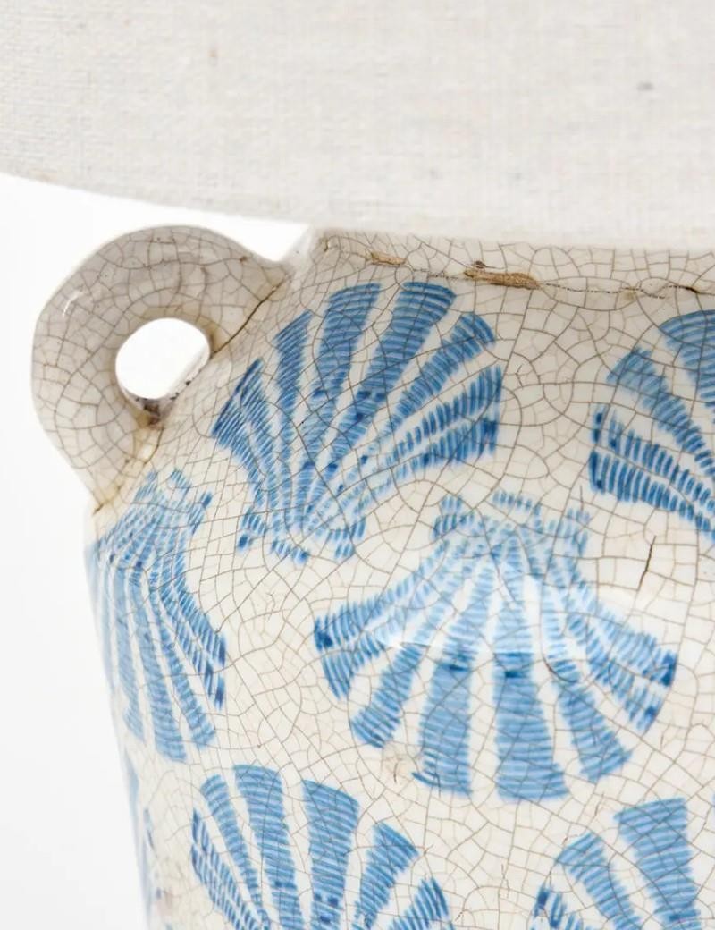 Lampe en terre cuite coquillages blanc | Salon
