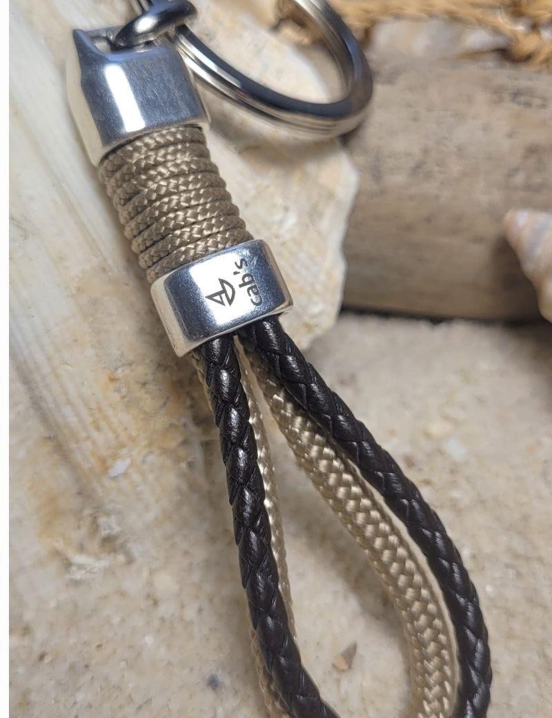 Portachiavi nautica pelle intrecciata naturale | Salotto