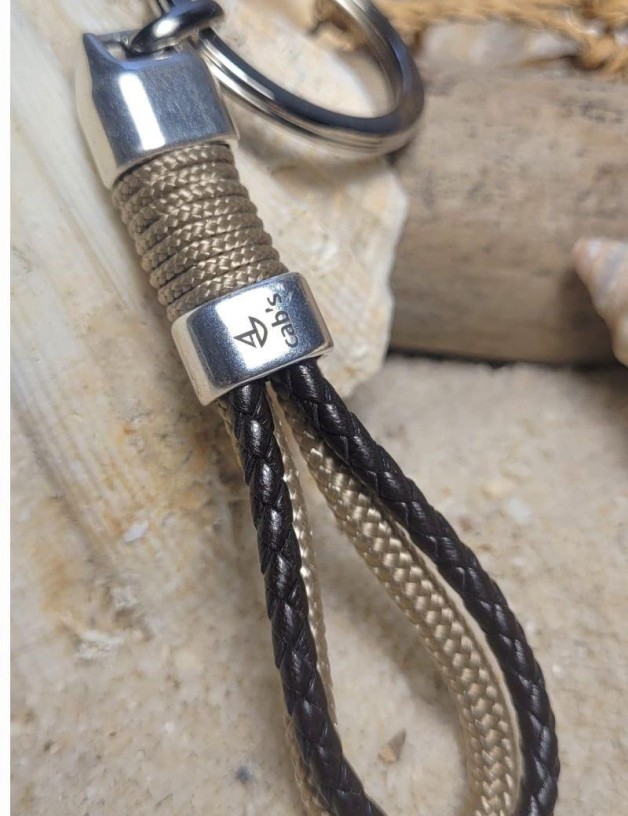 Porte-clés nautique cuir tressé naturel | Salotto
