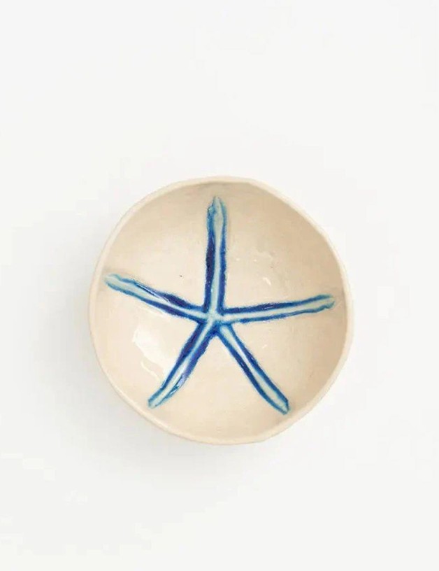 Blauer Meeresstern Keramikteller | Salotto