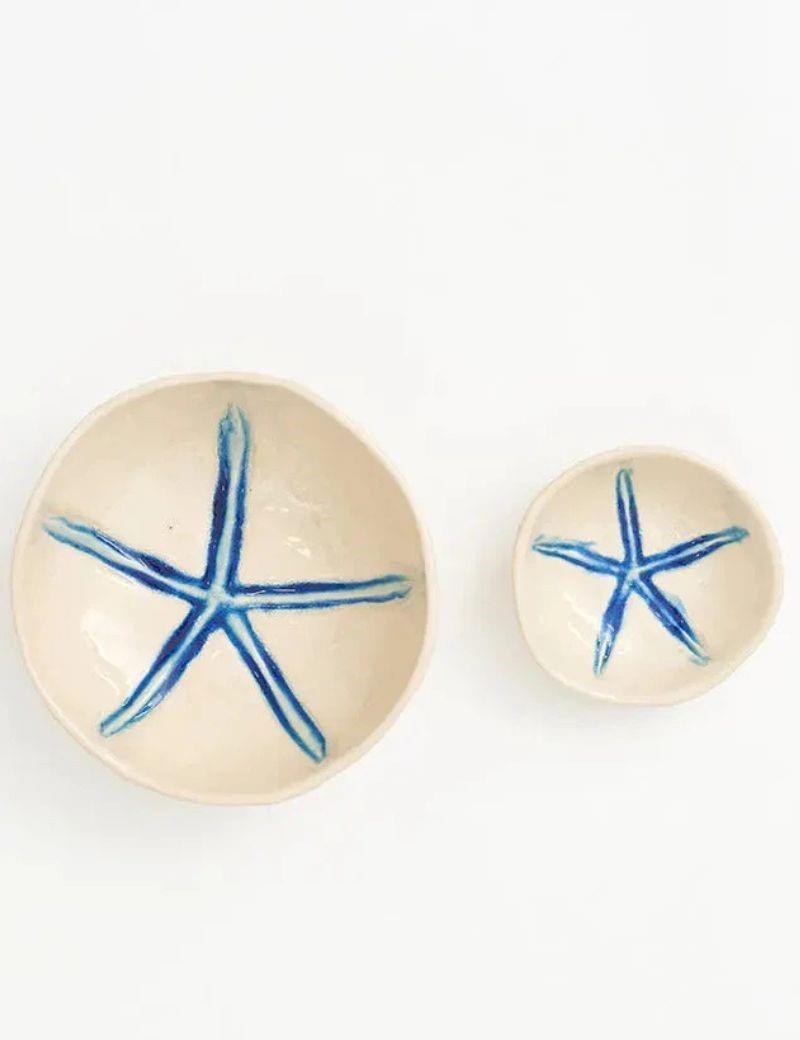 Blauer Meeresstern Keramikteller | Salotto