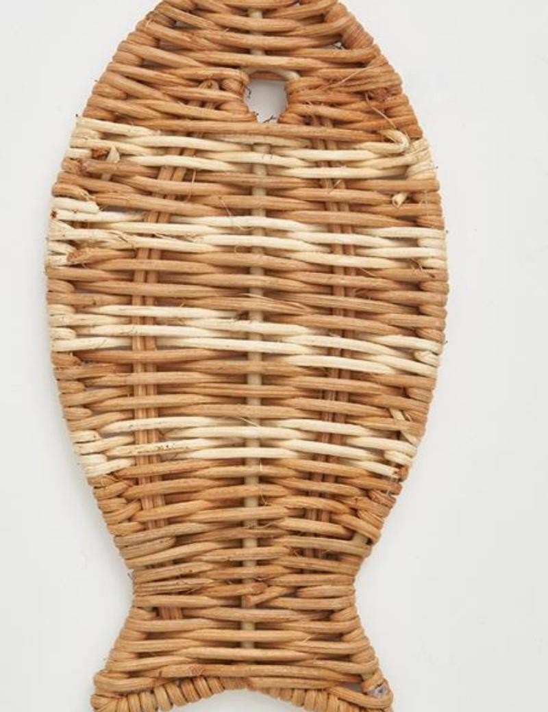 Pendent de rotin poisson naturel | Salotto
