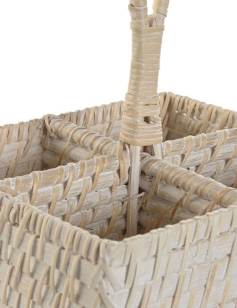 White rattan bamboo coaster | Living room