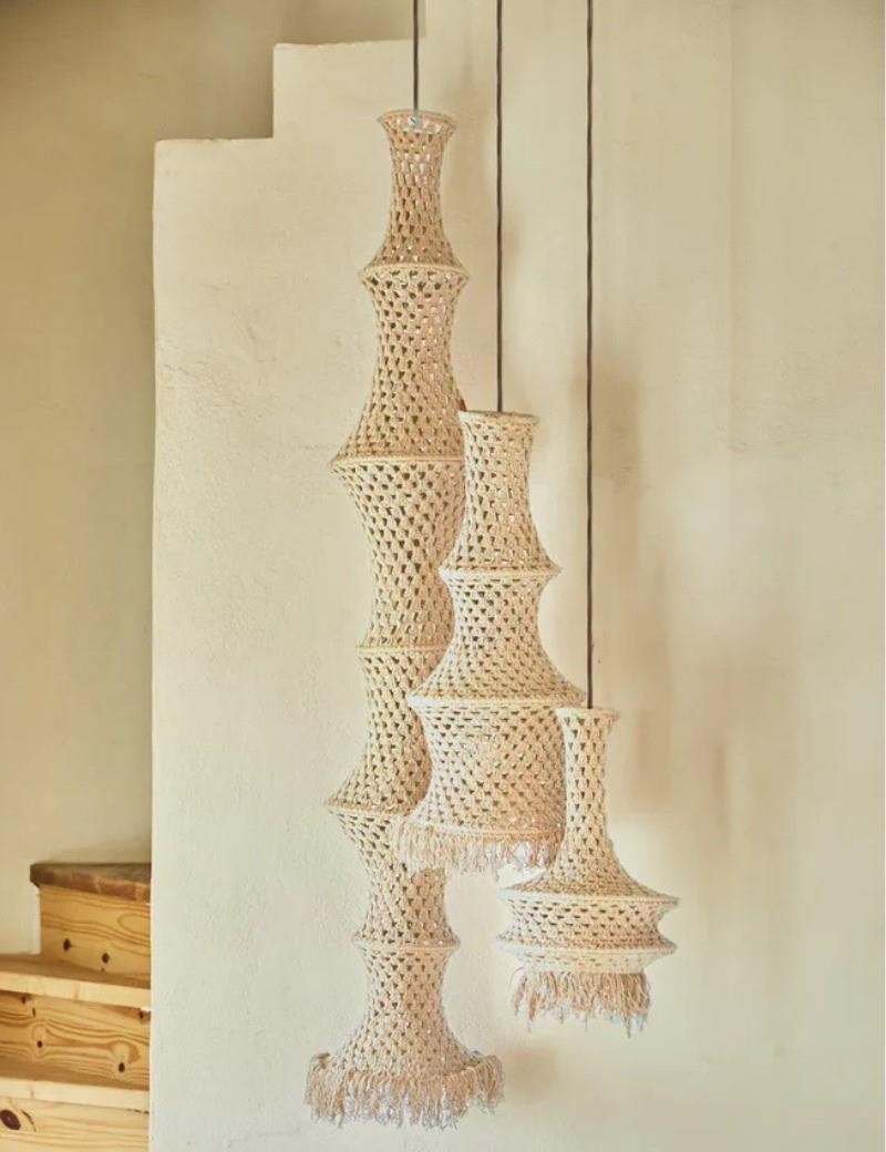 Haken-Deckenlampe 30 x 180 cm. natur | Wohnzimmer