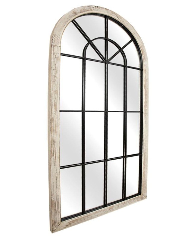 Spiegel Fenster Holz/Metall natur | Salotto