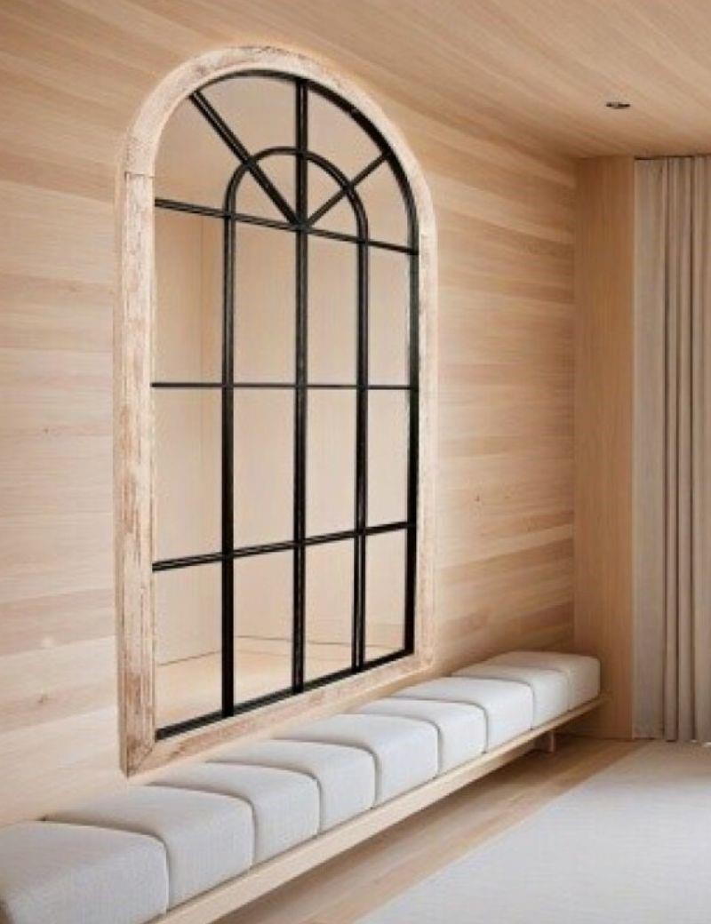 Espelho janela madeira/metal natural | Salotto