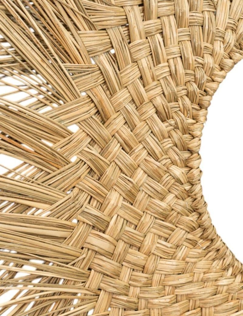 Miroir rond avec franges en fibre naturelle naturelle | Salotto