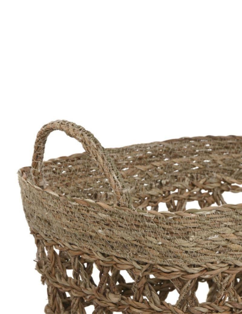 Woven natural fiber basket natural | Living room
