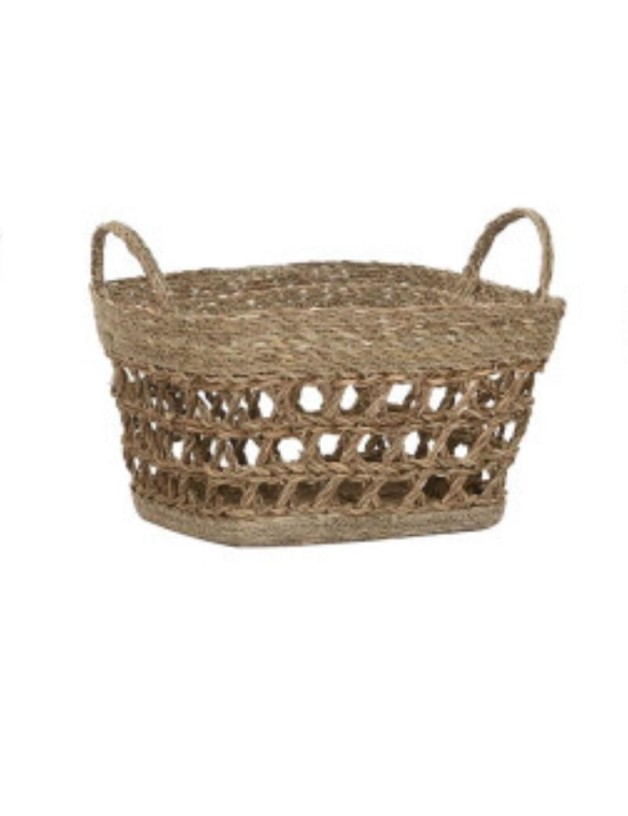 Panier ajouré en fibres naturelles naturel | Salotto