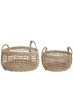 Round Wicker Basket of Natural Fibers
