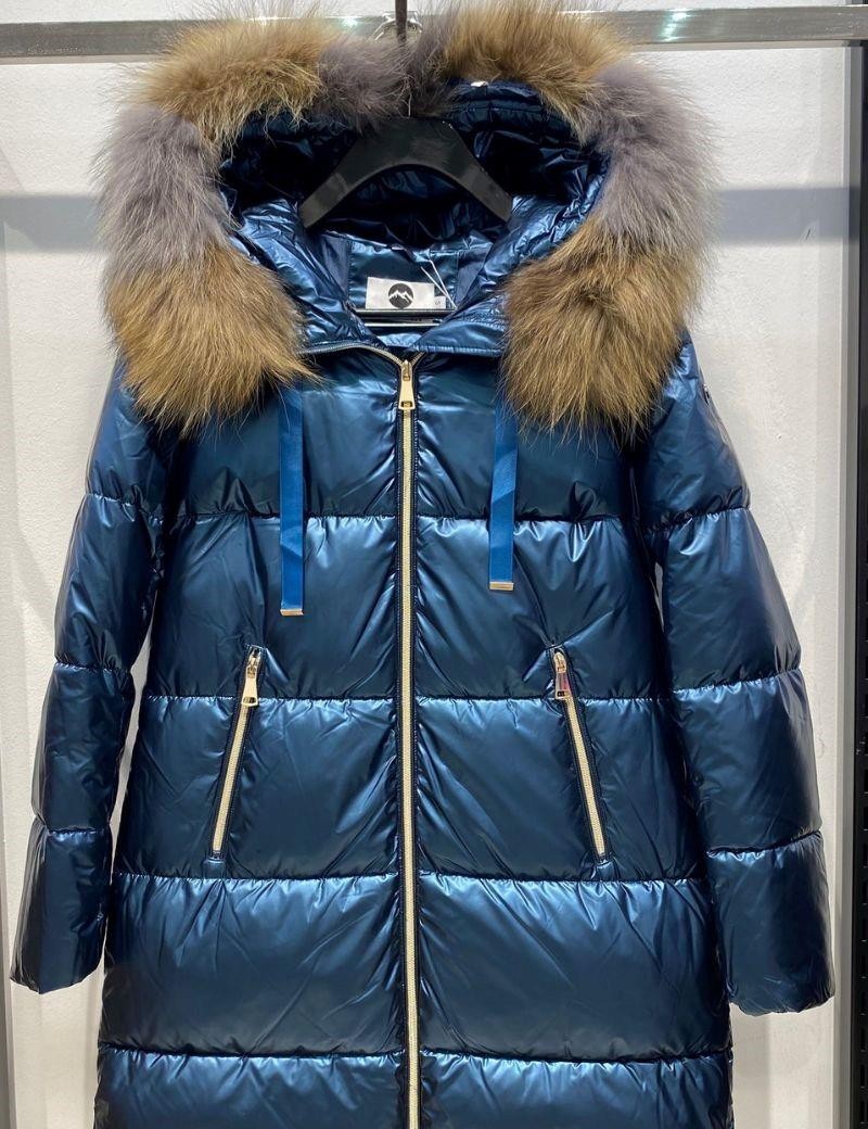 Plumifero capucha pelo zorro azul cobalto | Salotto