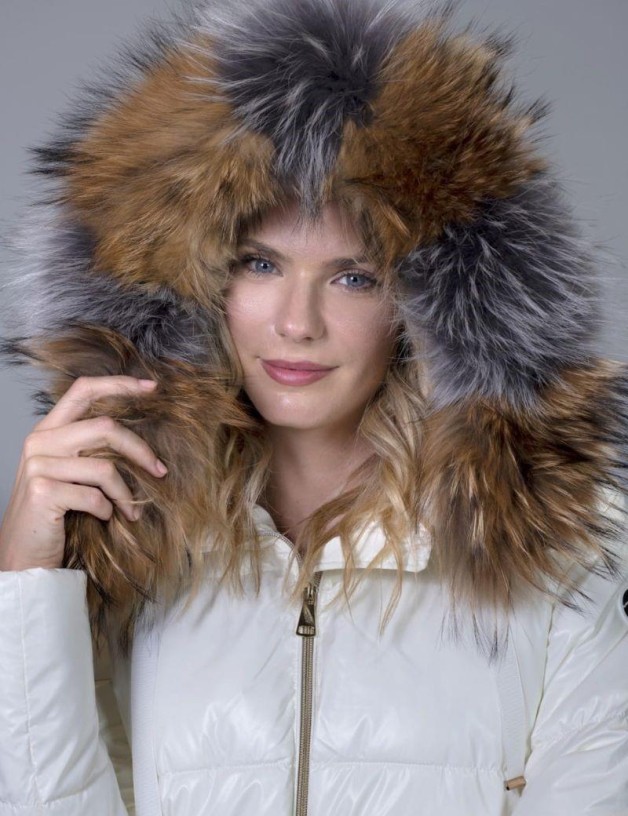 Plumifero cappuccio pelo volpe argento | Salotto