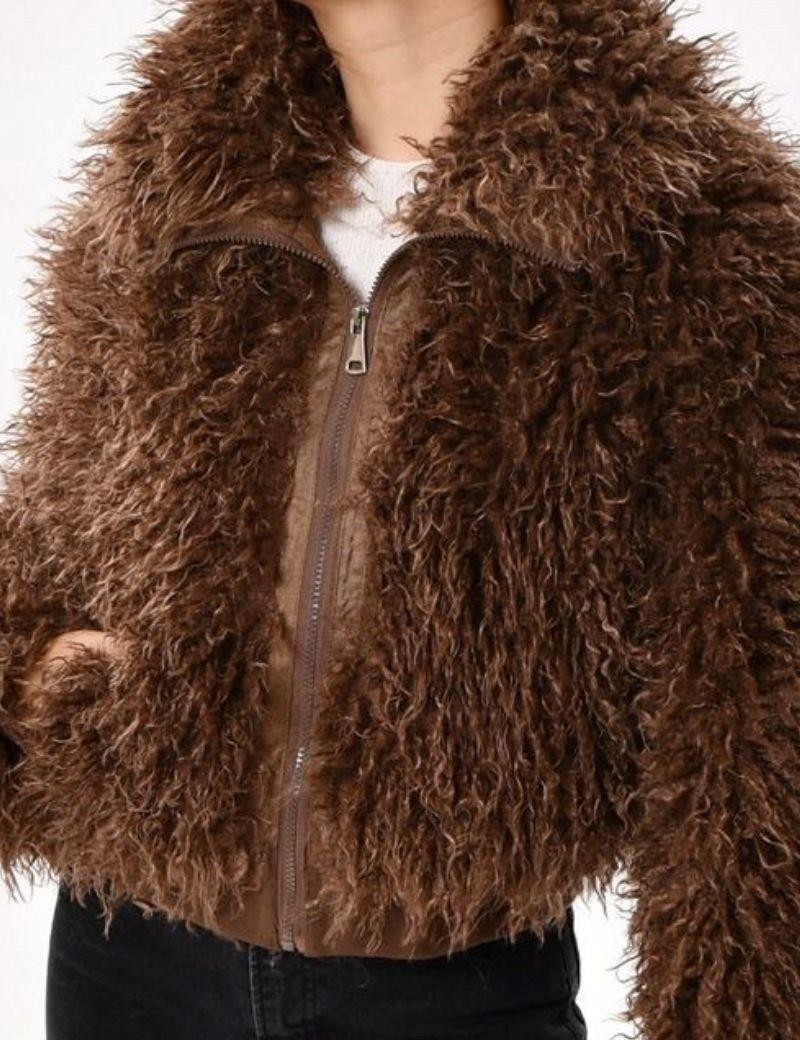Cazadora pelo oveja sintético marron | Salotto