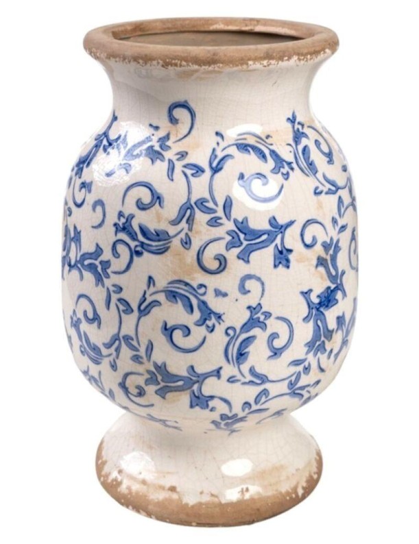 مزهرية خزفية زرقاء على الطراز القديم | سالوتو