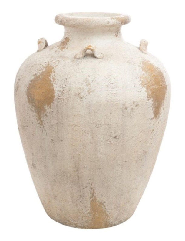 Jarro de magnésio grande com acabamento branco envelhecido | Salotto