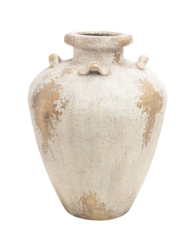 Vaso de magnésio com acabamento branco envelhecido | Salotto