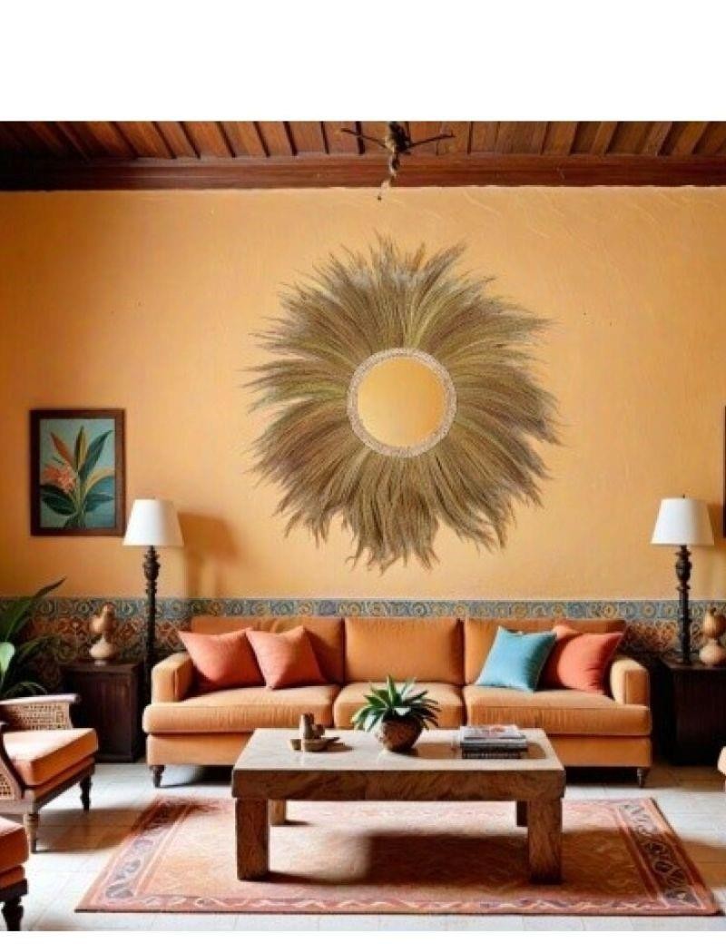 Miroir boho chic en rayung naturel – design artisanal naturel | Salotto