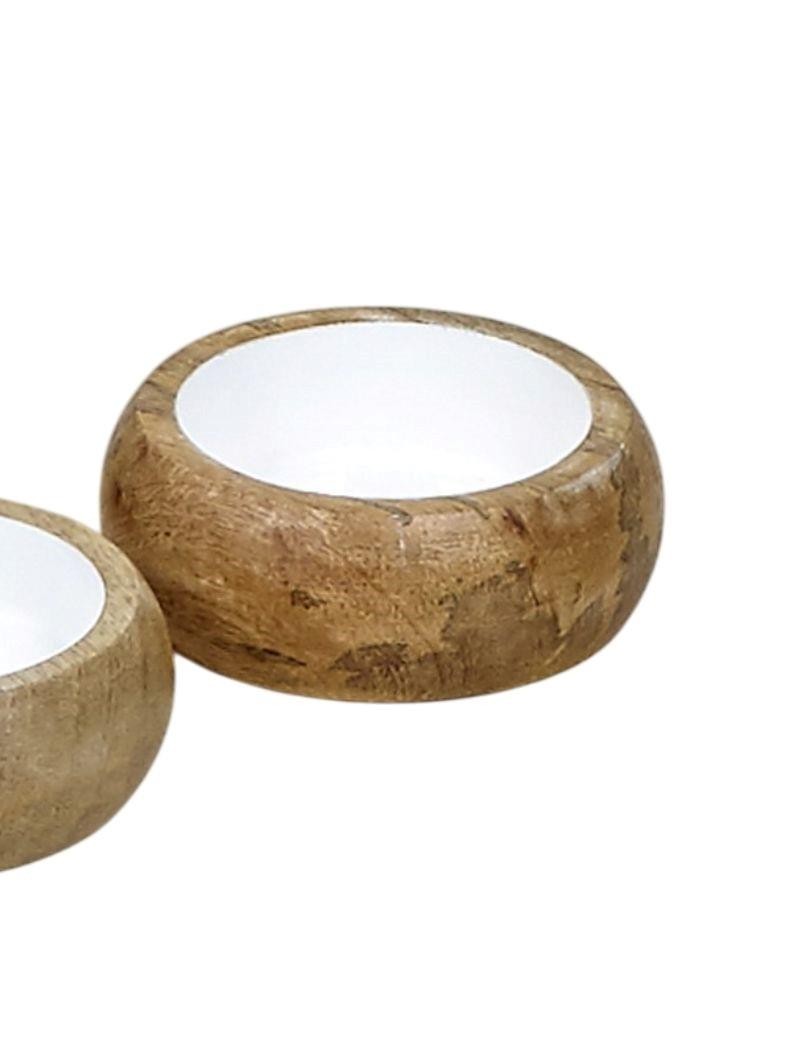 Ciotola in legno smaltato bianco liscio | Salotto