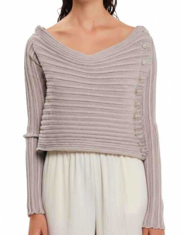 CARDIGAN  VERSÁTIL CON BOTONES METALIZADO KOURBELA