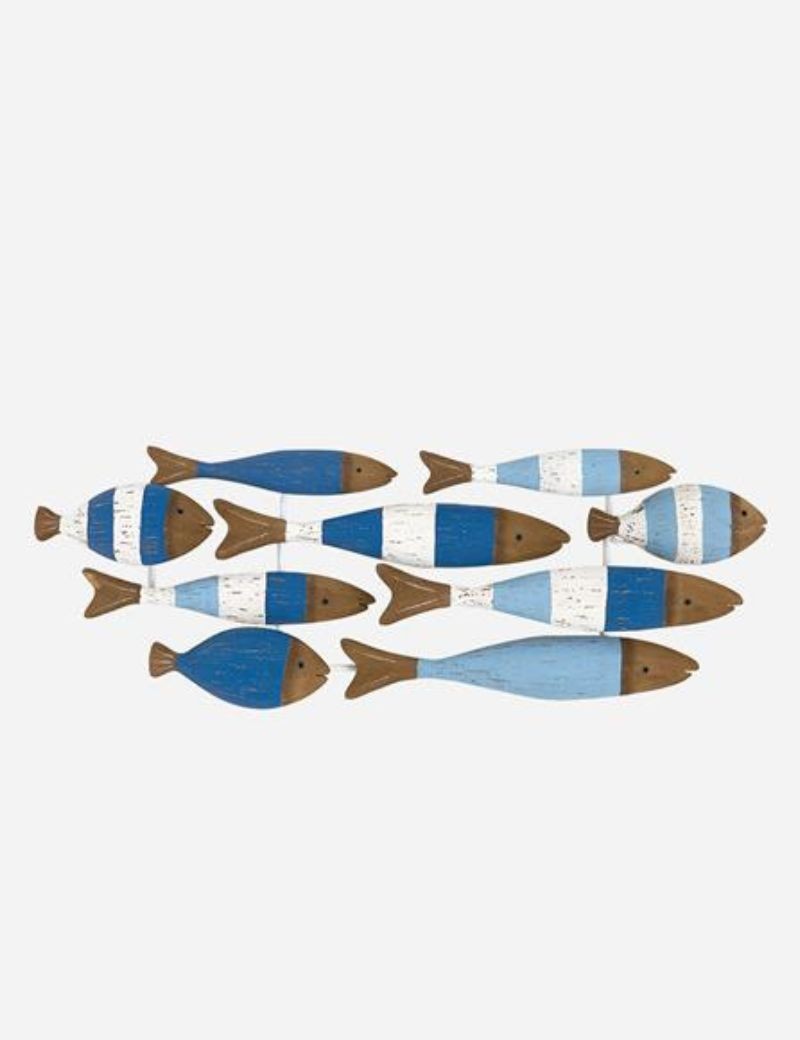 BANCO PECES DE MADERA PARA PARED