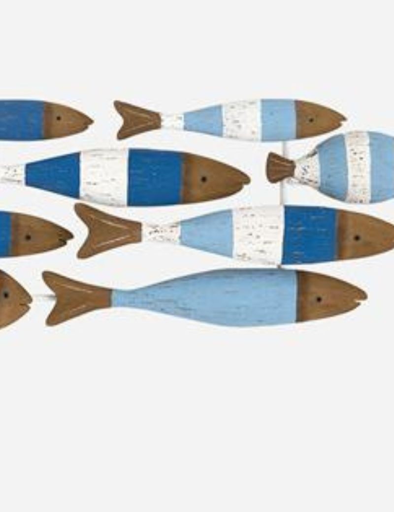 BANCO PECES DE MADERA PARA PARED