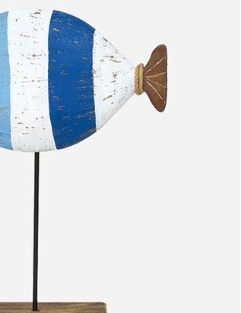 PEZ DE MADERA A RAYAS CON BASE