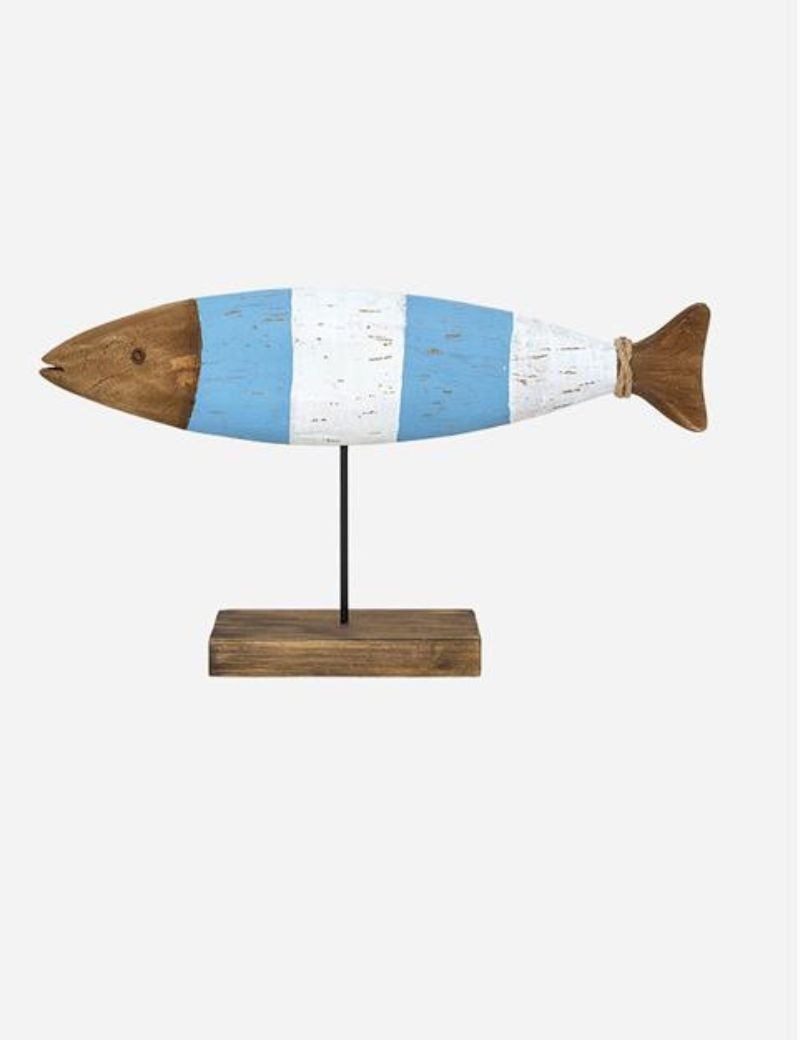 PEZ DE MADERA A RAYAS CON BASE