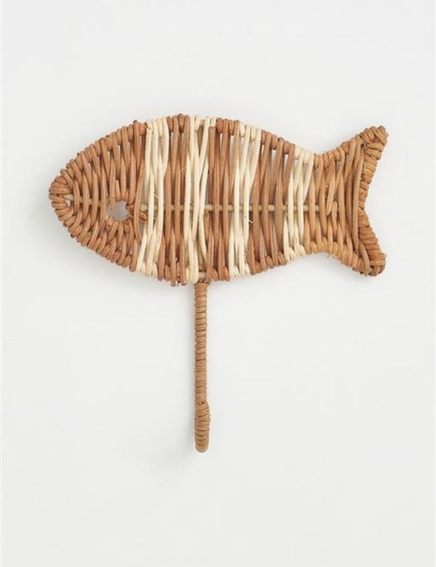 Perchero de ratán pez natural | Salotto