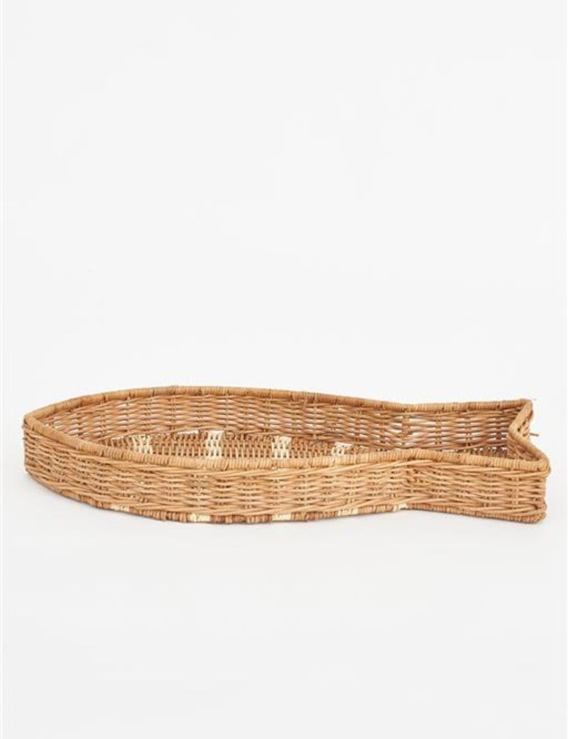 Vassoio in rattan naturale pesce | Salotto