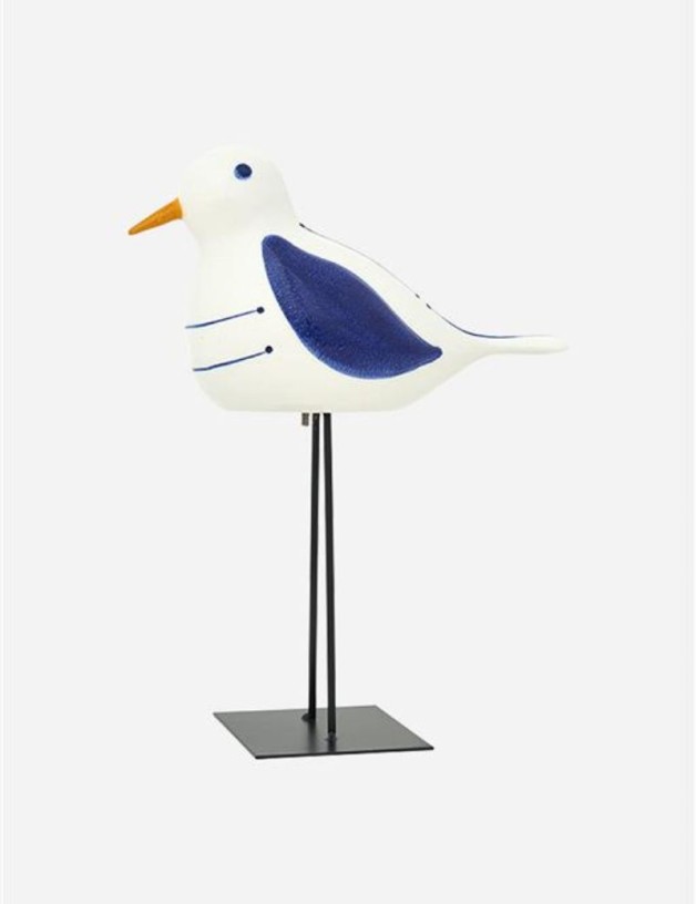 PÁJARO DE GRES CON BASE AZUL