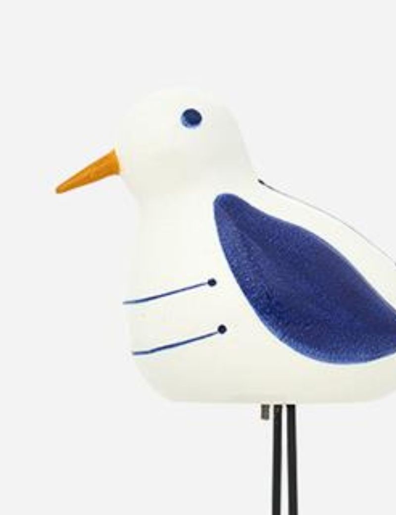 PÁJARO DE GRES CON BASE AZUL