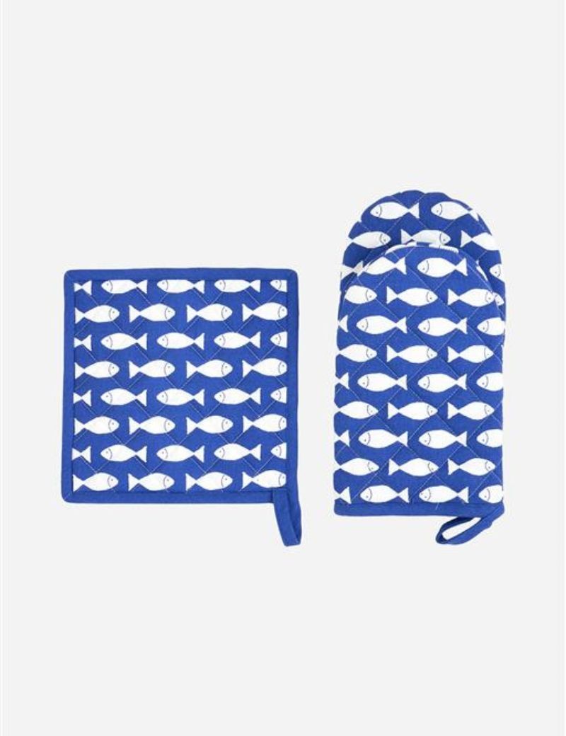 SET DE GUANTE Y AGARRADERA DE COCINA PECES