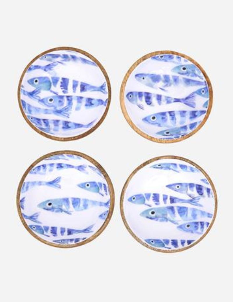 BOL DE MADERA ESMALTADA PECES