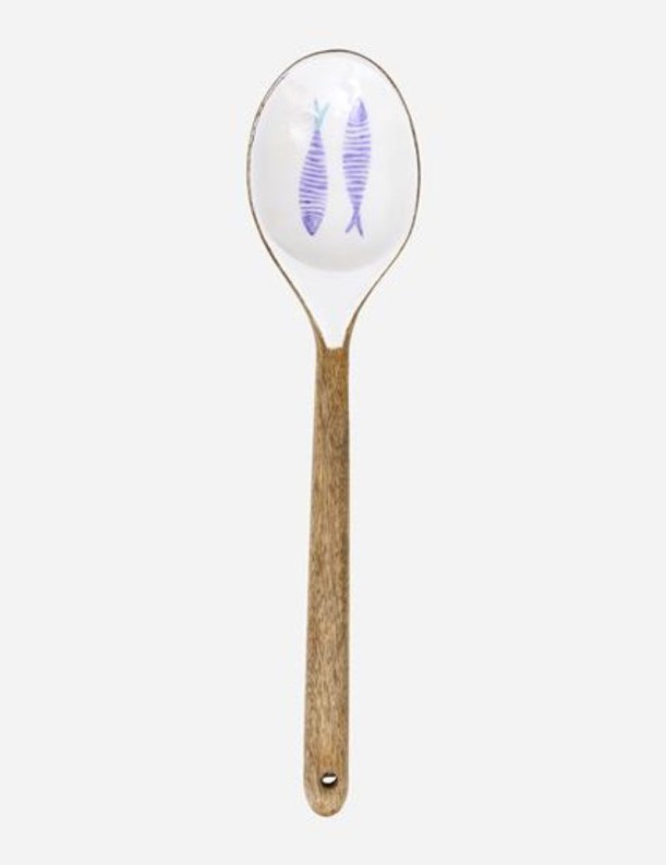 CUCHARA DE MADERA ESMALTADA PECES