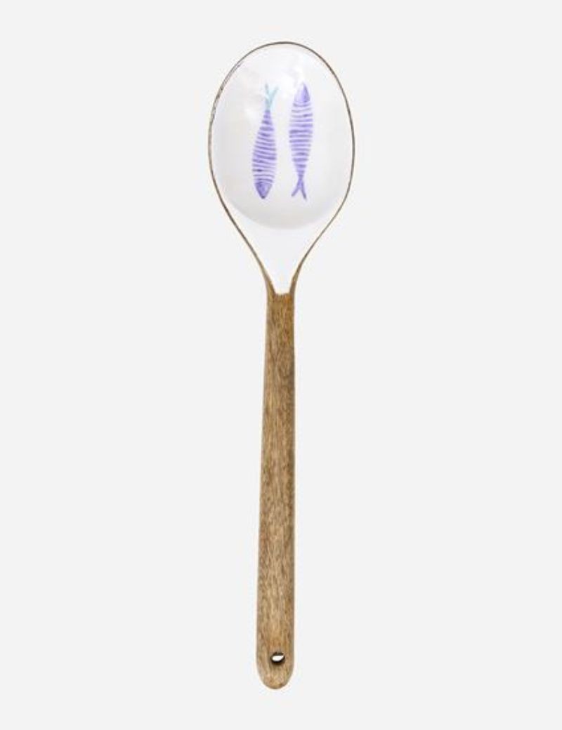 CUCHARA DE MADERA ESMALTADA PECES