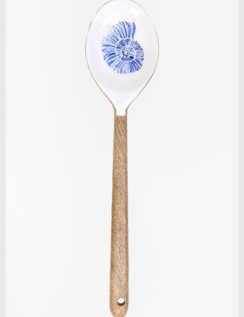 CUCHARA DE MADERA ESMALTADA CARACOLA